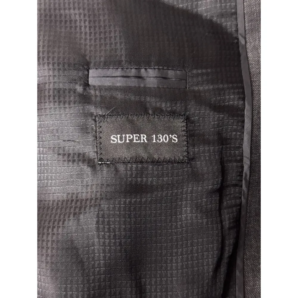 Emporio Armani G Line Suit 42 R Mens Gray Plaid Super 130s Wool 2 Piece
